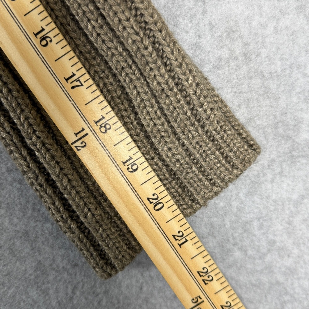 Kenar Cardigan Sweater Taupe Ribbed Crochet Trim Wool Blend Boho Earthy Cozy - Picture 6 of 9